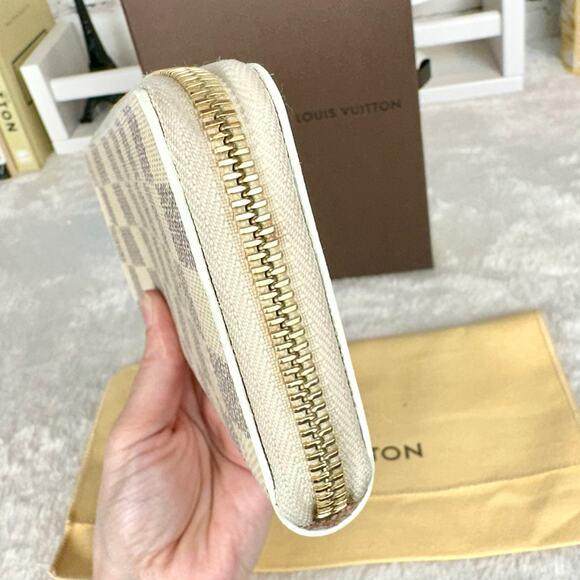 Louis Vuitton Damier Azur Clemence Long Wallet pink leather NICE EUC - Picture 7 of 16